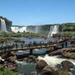 Tourist breaches safety barrier at worlds largest waterfall system to recover cellphone